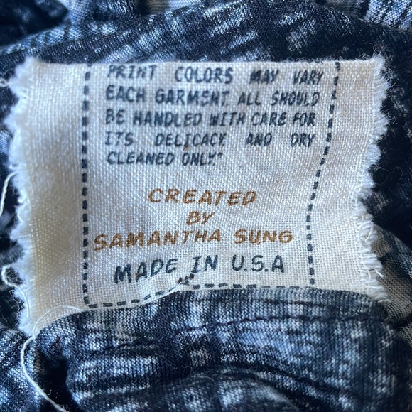 Samantha Sung 100% light cotton, B&W button midi dress Hand printed Pockets! S2 - Picture 5 of 5